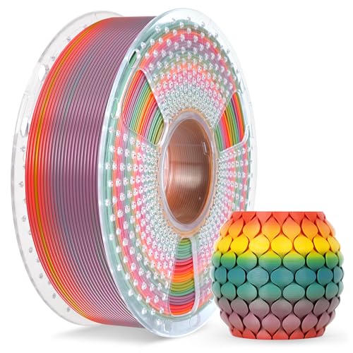 Image of SUNLU 3D Printer Filament, Rainbow PLA Filament 1.75mm, Multicolor Gradient 3D Filament, Neatly Wound 3D Printing Filament, Dimensional Accuracy + /-0.02mm, 1KG Spool. (Rainbow PLA 01)