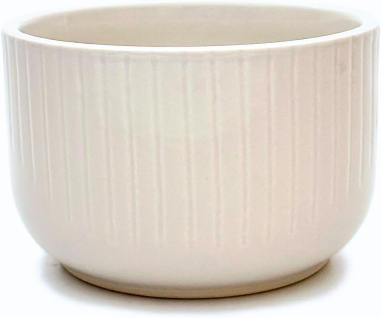 Perilla Home Single Ceramic Handmade Planter Pot for Indoor & Outdoor with Drainage Hole for Home & Office Decor Modern Flower Planter Pot (4x6.2 inch) (Off White) (1Pcs)