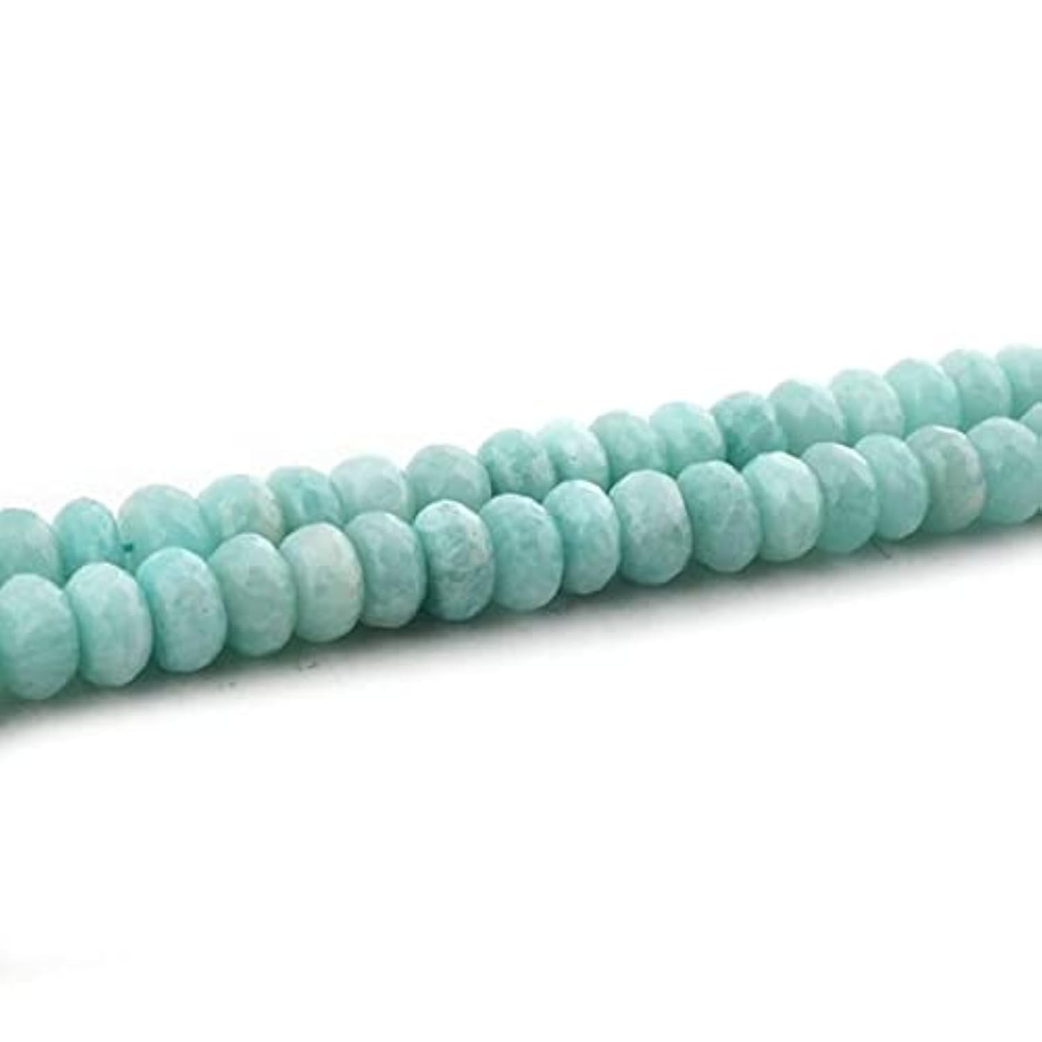 Perles amazonite silver coated faceted rondelles 9mm pour loisirs créatifs