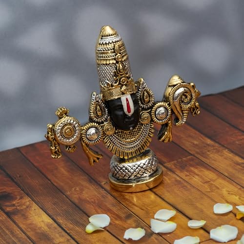 Image of 999 Silver Plated Balaji Murti | 6 Inch Traditional Lord Venkateswara Swamy Idol for Vastu Temple Decor & Puja Room | Auspicious Gifting Choice for Home & Office