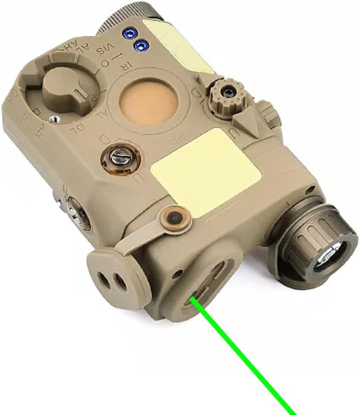 Nylon PEQ15 Aiming Box Laser Sight(with Red/Green/Blue Laser + IR Fill Light+ LED Light), & New Modular Dual Wire Remote Pressure Switch(SF+2.5 Plug) & M300A Strong White Flashlight Combo, DE