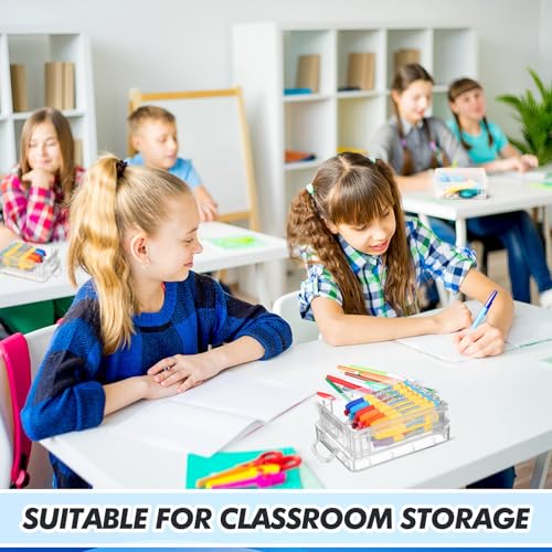 Image of Suzile 25 Pcs Plastic Crayon Boxes Bulk,Clear