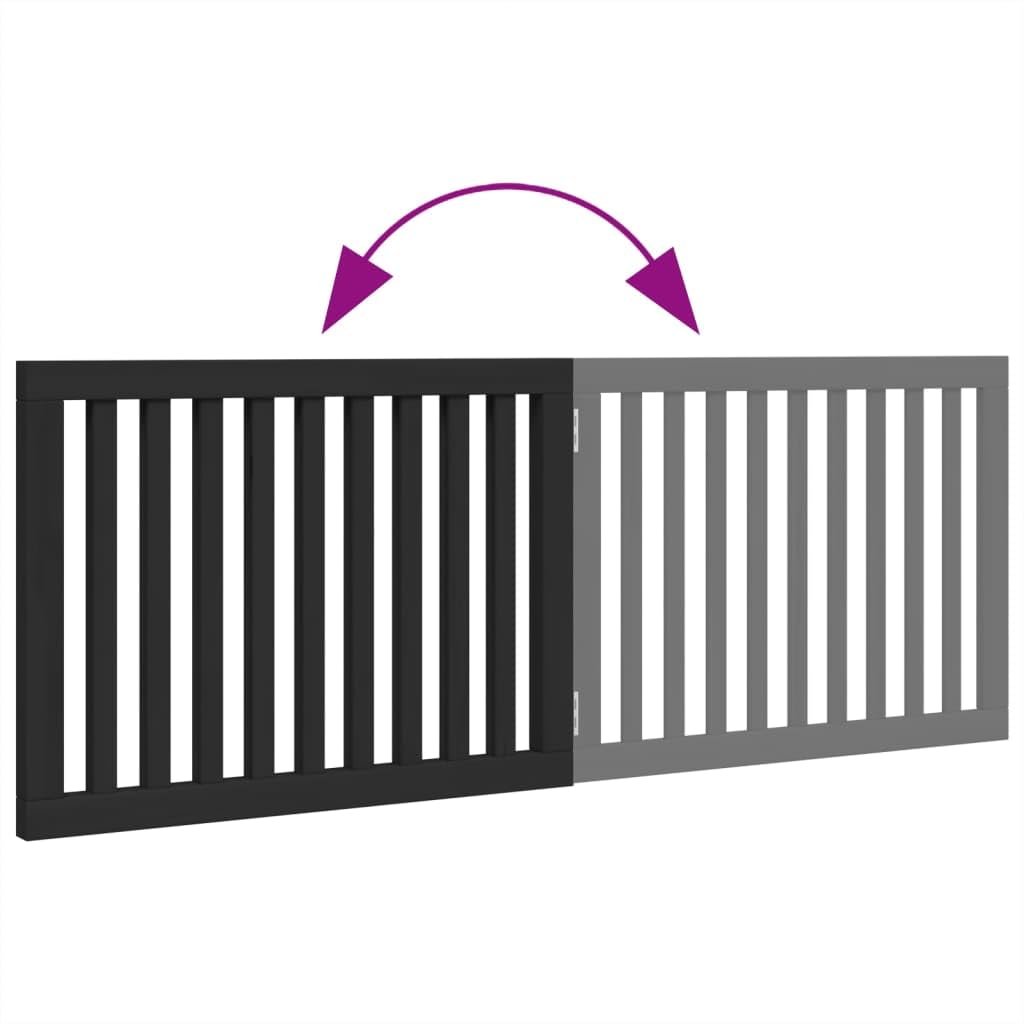 vidaXL Barrière pour Chien Pliable 2 Panneaux Noir Bois de peuplier