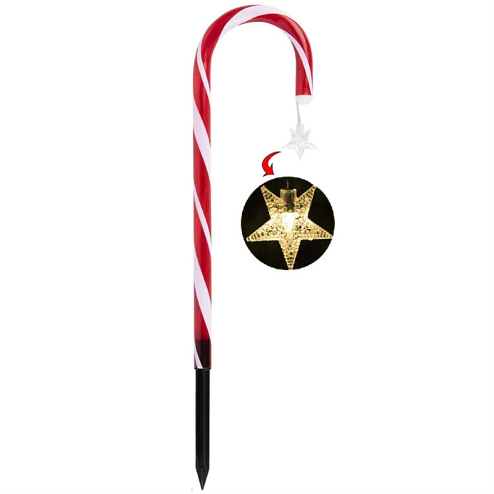 YEPREM Lamp, Solar Candy Cane Lamp 8 Modes Solar Led Lights Create Festive Atmosphere for Home Garden Passage Courtyard Lawn Decor