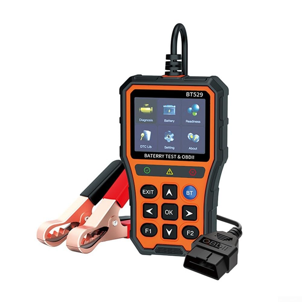 Para escáner OBD2 2 en 1 con para prueba de batería para coche para OBD2 (naranja)