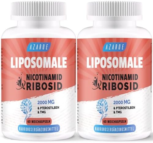 Liposomales Nicotinamid Ribosid 2000 mg mit TMG und Pterostilben | Effizienter als NMN, Boost NAD+ | 60 Softgels (60 Stück (2er Pack))