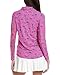 IBKUL Athleisure Wear Sun Protective UPF 50+ Icefil Cooling Diana Print Adjustable Length Long Sleeve Polo - 48930 Hot Pink/Navy/Diana/L