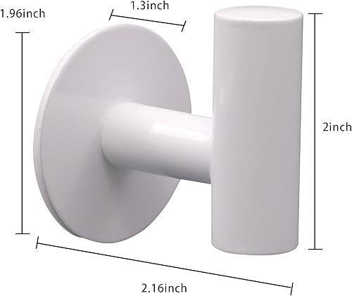 Miniatura 4 de Ganchos de pared adhesivos blancos, paquete de 2 unidades, ganchos adhesivos resistentes para toallas de baño, puerta de cocina, gancho para colgar