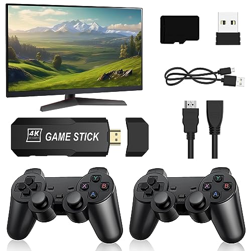 Retro Konsole Spielkonsole Plug and Play Game Stick mit 2 Gamepad, 40000+ Spielen, 40+ Emulatoren, 4K HDMI Output, Englische...