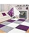 Produktbild Carpet 1001 Hochflor Langflor Wohnzimmer Shaggy Teppich Florhöhe 3cm kariert Liila/Weiss/Grau - 160 x 230 cm