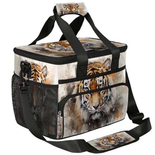 Tiger Insulated Picnic Backpack Lunch Box for Women Men Picnic Basket Tote Lunch Bag Picnic Bag Portable Lunch Bags for Picnic, Beach, Work, Trip,Office, Camp Animal Tiger