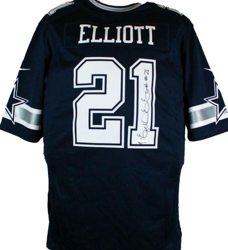 Ezekiel Elliott Autographed Dallas Cowboys Nike Game Jersey-Beckett W Holo - Autographed NFL Jerseys