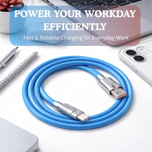 Image of Umake USB-A to Type-C Cable, 100W Fast Charging, 480Mbps Data Sync, Silicone Strong Build, Metal Connector, Compatible with Samsung Galaxy S24 /S23 & USB-C Devices (1 meter)