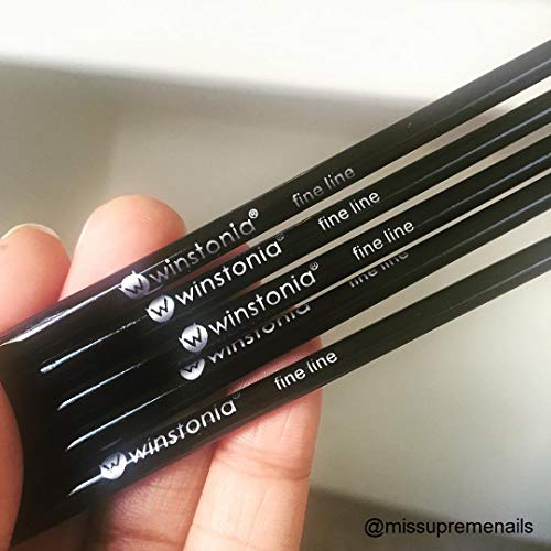 Winstonia 5 Pcs Nail Art Brushes Set Liner Striping Brush For Strokes, Details Painting, Blending, Elongated Lines - Fine Line #TOP7