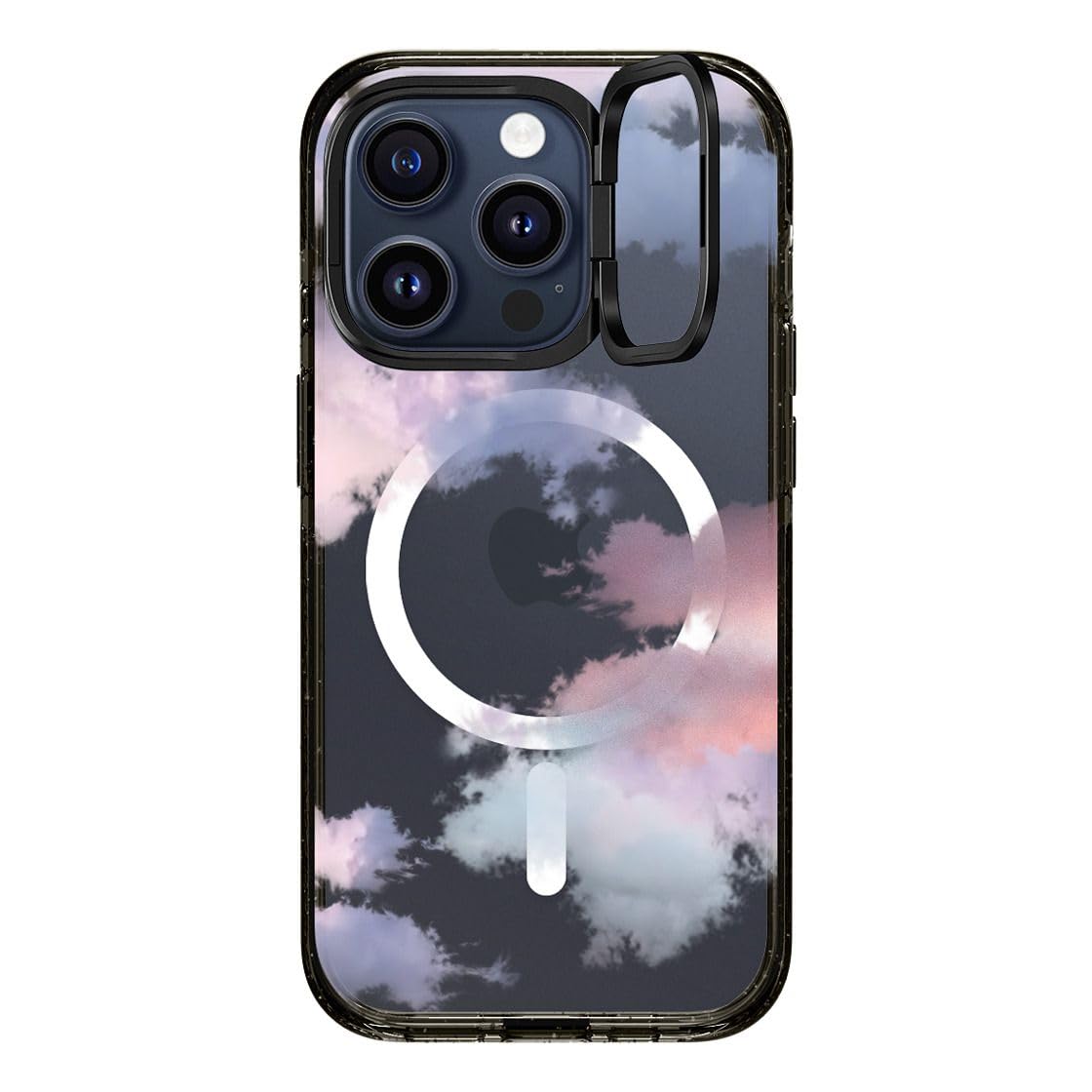 CASETiFY Impact Ring Stand Case for iPhone 15 Pro [3X Military Grade Drop Tested / 6.6ft Drop Protection/Compatible with Magsafe] - Cloud - Clouds -