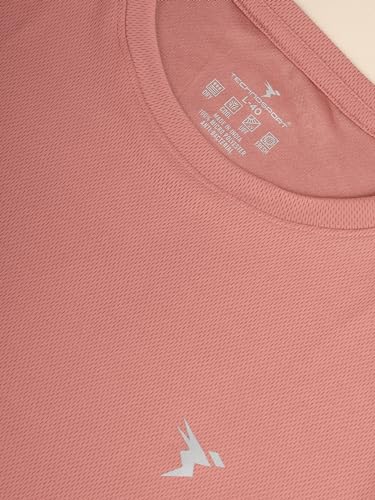 Image of TECHNOSPORT Men's Slim Fit Polyester Activewear Sports T-Shirt with Moisture-Wicking Comfort for Workout, Running & Gym