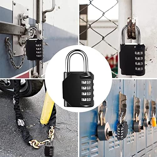 Combination Padlock 4 Digit Combination Code Lock Gym Padlock Weatherproof Padlock for School Gym Locker, Shed, Fence, Garage (Small Size Padlock)