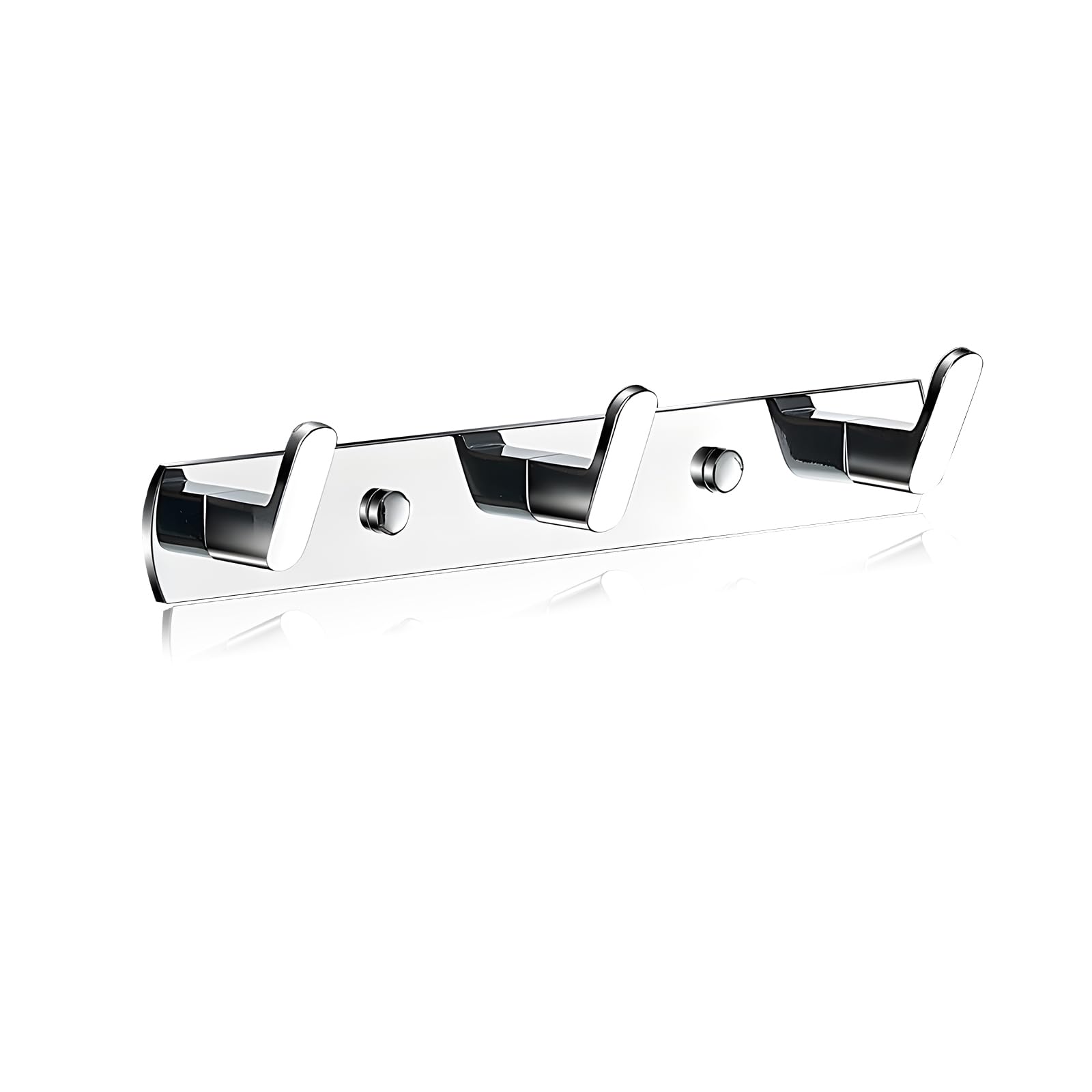 MINGCHI 304 Stainless Steel Wall Hooks Set (3/4/5/6 Hooks) - Heavy Duty 15kg Chrome Coat Hooks - Screw-Mounted Shoe Rack & Towel Holder for Bathroom, Kitchen, Hallway - Mirror Finish Home Organisation
