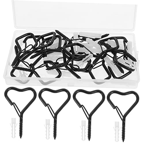 Ciieeo Pack of Outdoor Hooks for String Lights Heavy Duty Eye Bolt Hooks Safety Buckle for Indoor Outdoor Use