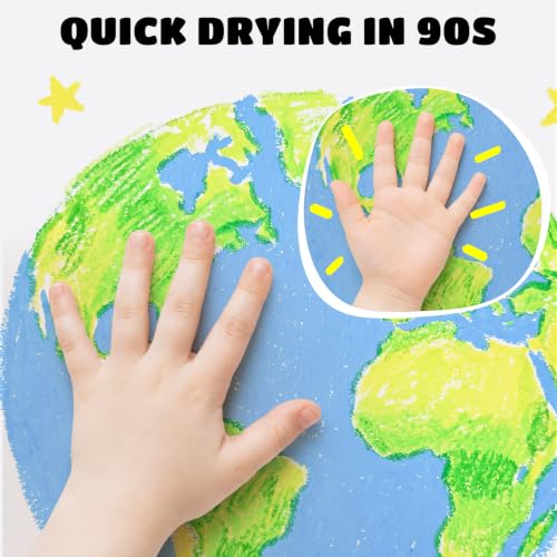 JUPITEARTH Tempera Paint Sticks for Kids, Quick Drying, 12 Pastel Colors