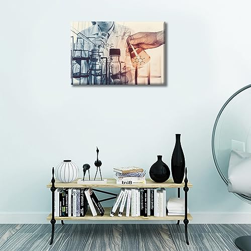 Image of 1 Panels Clinical Laboratory Wall Art Laboratory Research Concept Wall Pictures Posters & Prints Medical Prints for Wall Decor Giclee Wooden Framed Gallery-Wrapped Ready to Hang (12 inch Wx18 H)