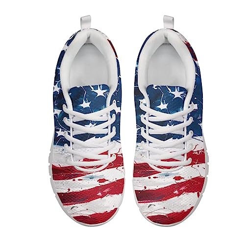 Image of GIFTPUZZ Mens Lace Up Athletic Trainers Running Sneakers Wedge Breathable Gym Lightweight Sports Tennis Shoes