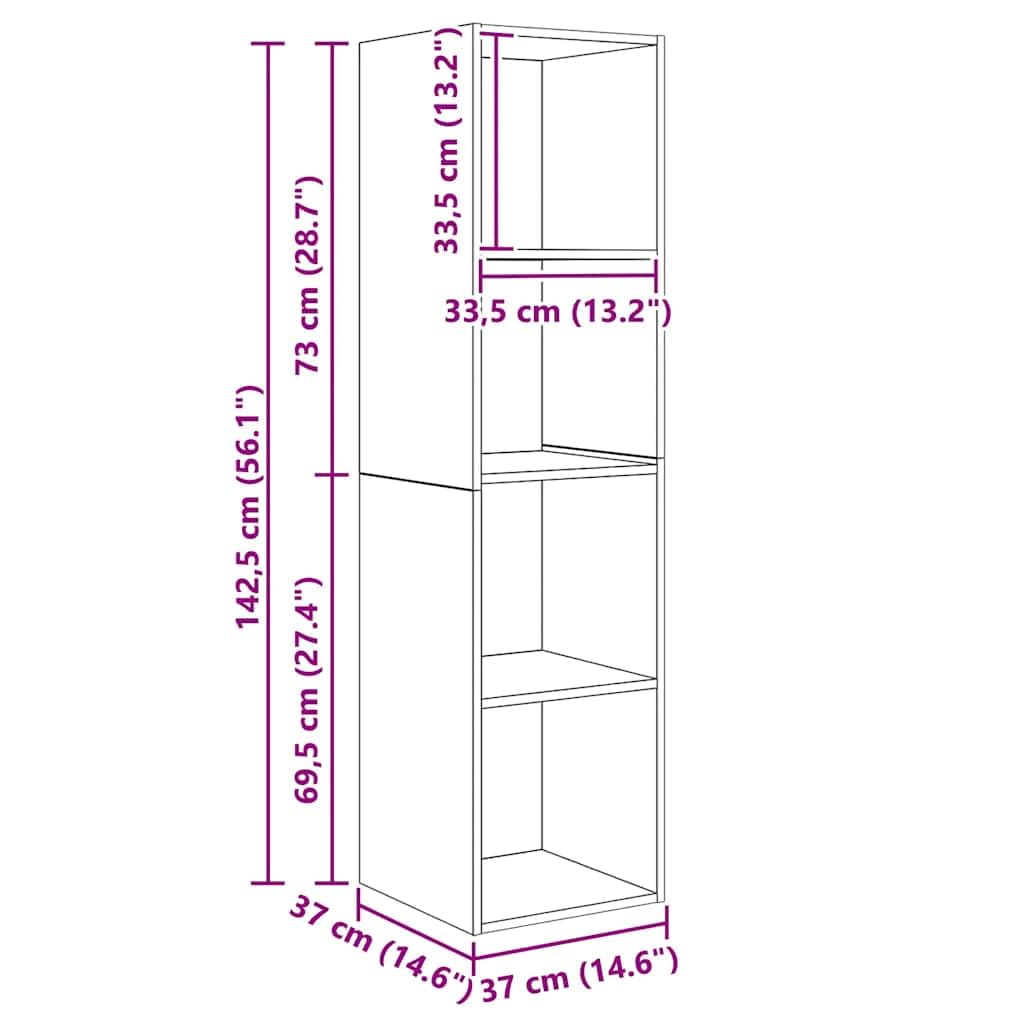 vidaXL - TV-Möbel - TV-Wandschrank Sonoma-Eiche 37x37x142,5 cm Spanplatte