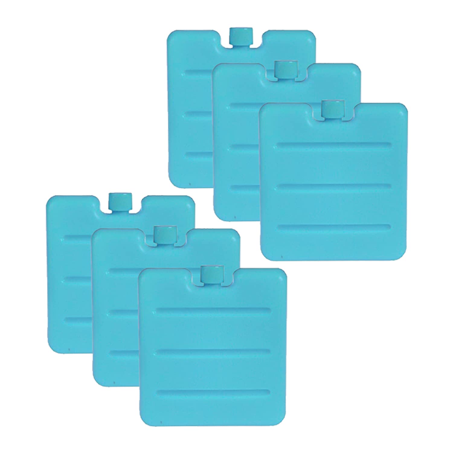 6 Mini Slim Ice Blocks | 7cm Freezer Cold Packs for Cooler Bags, Lunch Boxes, Picnics, Camping and Beach Trips, Keeps Food, Drinks and Shopping Cool, Quick Freeze, Long Lasting