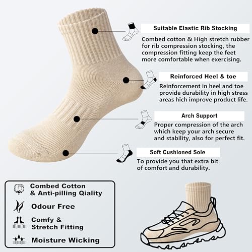 Image of MAGIARTE Womens Mini Crew Ankle Socks Athletic Casual Cotton Socks for Women
