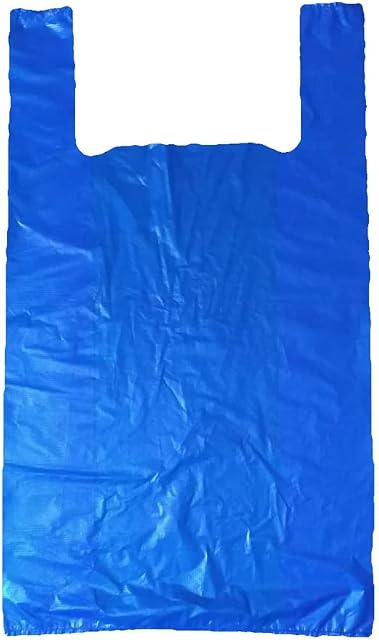 Tezraftaar JUMBO Strong Large Blue Vest Carrier Bags 18Micron 12x18x23 (200)