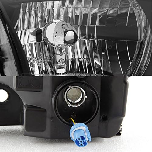 AKKON - For 2005-2007 Ford Focus Left Driver + Right Passenger Replacement Black Head Lights Assembly Set Pair
