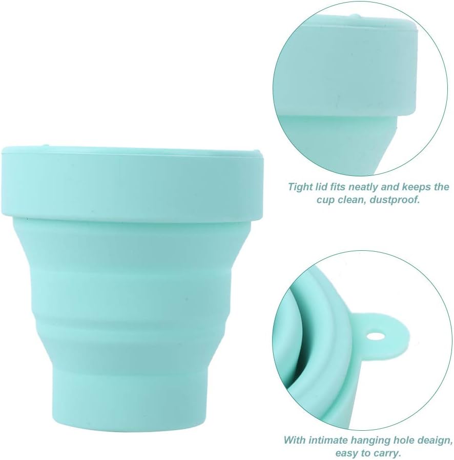 Portable Folding Cup, Collapsible Silicone Water Cup, Telescopic Mug Drinkware for Outdoor Travel Camping (230ml) - Image 4