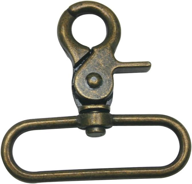 Tianbang Bronze 2" Inside Diameter Oval Ring Lobster Clasp Claw Eye Hole for Strap Pack of 6