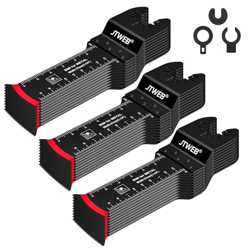 Lames de scie oscillante extra longues JTWEB Lot de 30 lames bimétalliques bois et clous