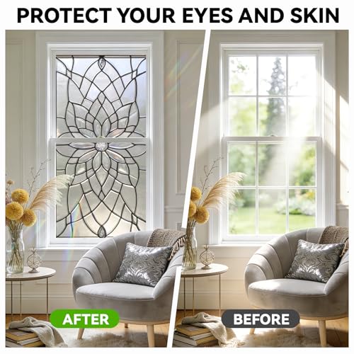 Window Privacy Film Static Cling 17.5 x 39.3 pulgadas miniatura 6