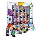Playmags Magnetic Figures-Community Figures Set of 15 Pieces - 2 inches Magnetic Figures - Play Magnetic Tiles - STEM Toys Children - Magnetic Tiles Expansion Pack - Compatible with Other Brands