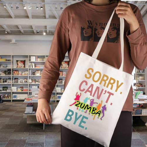 JNIAP Zumba Dance Fitness Instructor Gift Sorry Can't Zumba Bye Tote Bag Zumba Lover Gift for Her (Sorry Can't Zumba Tote Bag) by JNIAP - Used condition - Image 2