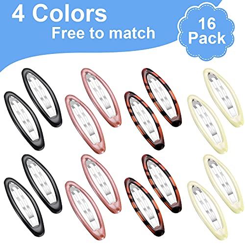 16 Pieces 2.8 Inch Big Oval Water Drop Shape Women Hair Clips Metal Stoving Varnish No Slip Hair Barrettes For Girls Women Hair Accessories (Elegant Color,Retro Style) #TOP1