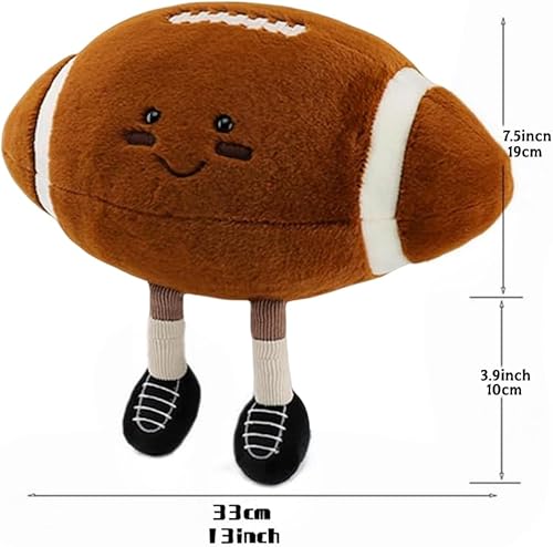 Vista 2 de Juguetes de peluche de rugby de 13 pulgadas, bolas de felpa deportivas de peluche suaves y divertidas, juguetes de muñeca de fútbol americano