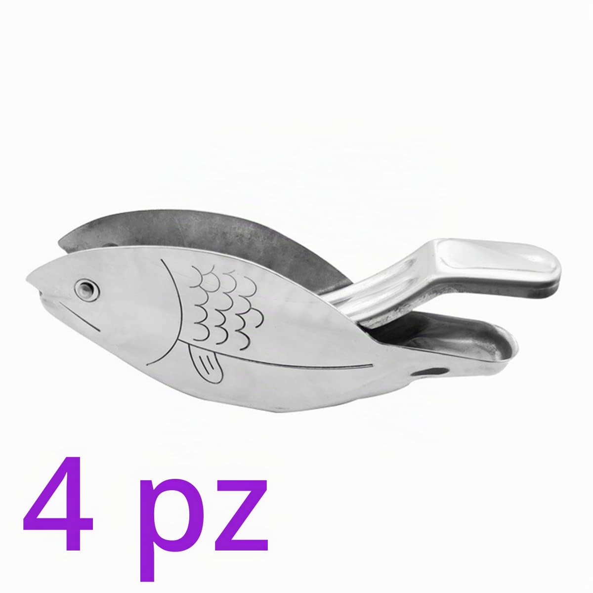 BestAlice 4 spremiagrumi manuale, spremiagrumi per limone per spremere limoni, spremiagrumi in acciaio inossidabile, portatile per bar di casa, pesce