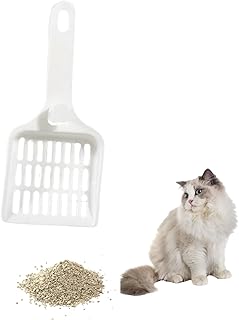 フック式猫砂スコップ ABS樹脂製(22.5×9.6×2.3cm)|6mm目幅 高速ふるい 猫砂シャベル吊り下げ収納対応 滑り止めグリップ&丸角設計 便利 省スペース 頑丈 洗いやすい ペットトイレ用品 猫用シャベル 猫 トイレ スコップ