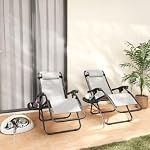 Outsunny Zero Gravity Chairs Set of 2 Reclining Lounge Chair Light Gray - Image 2