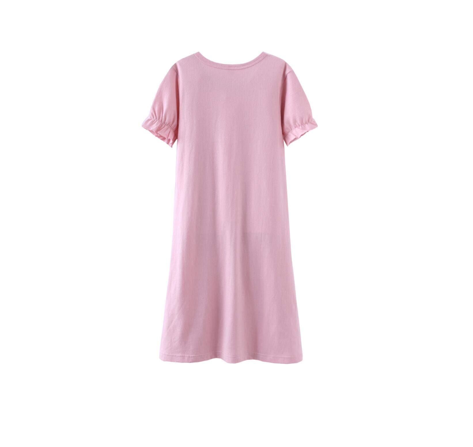 Chemise de Nuit Fille 3-10ans Imprimé Fleur Coton Robe de Nuit Bain à Manches Longues