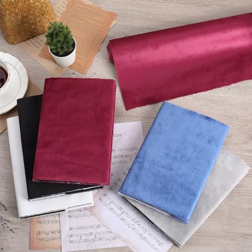 CRASPIRE 200 x 42cm Velvet Book Cloth for Book Binding Medium Violet Red Fabric Surface Paper Backed Bookcover Book Covering Protector Bookbinding Supplies for Books Album DIY Scrapbooking Supplies - Image 4