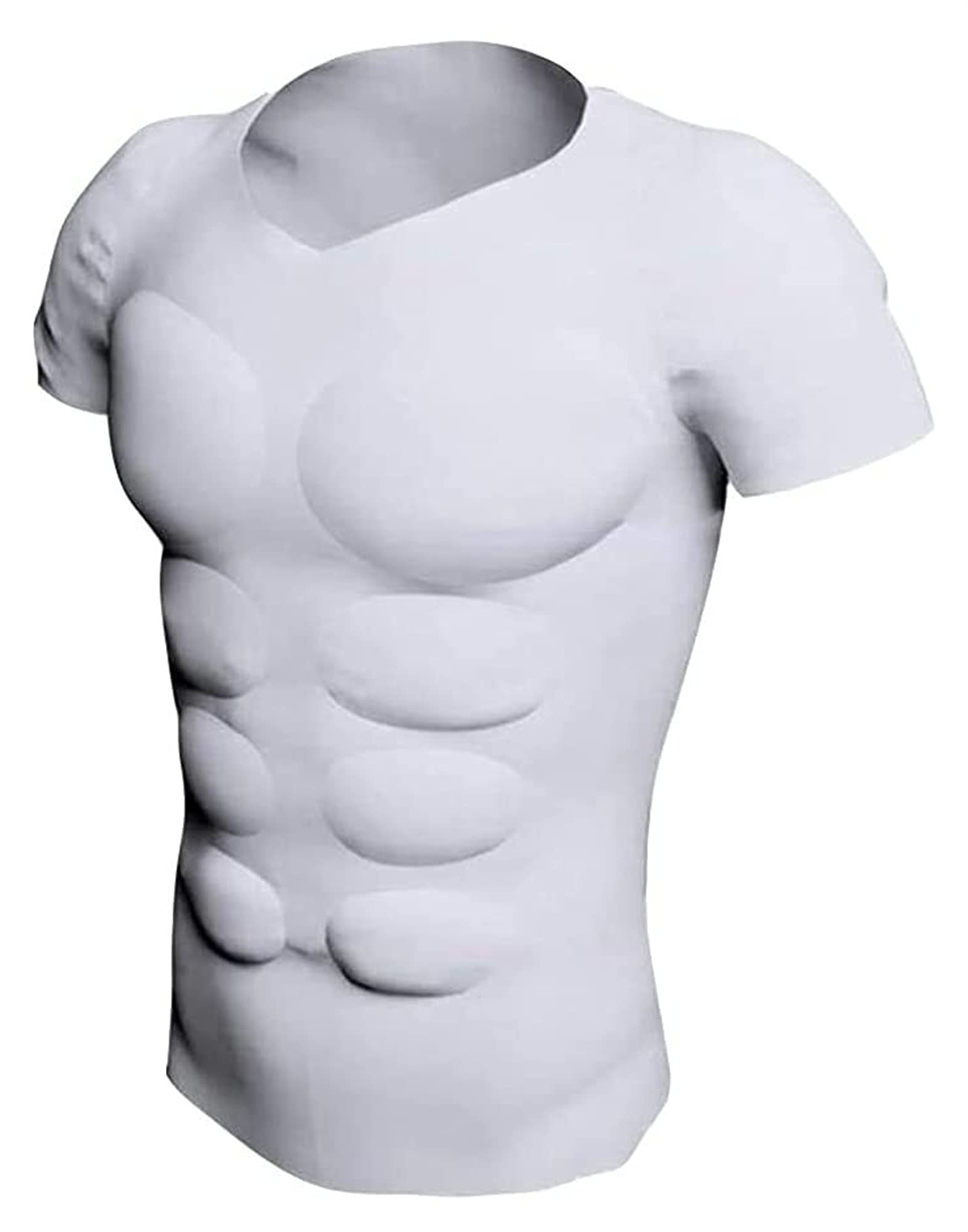 XLGBDDZ Mens Fake Chest Muscle Enhancers, Padded Muscle Shirt, Seamless Invisible Undergarment, Chest, Shoulder, Abdomen Shaper(M) Blanc