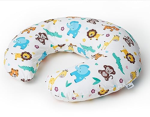 Niimo Almohada Embarazada - Cojín Lactancia Multifuncional, Cojin Lactancia Bebe con Funda 100% de algodón, Almohada de Lactancia Lavable, Material Fresco y Transpirable, Funda Extraíble