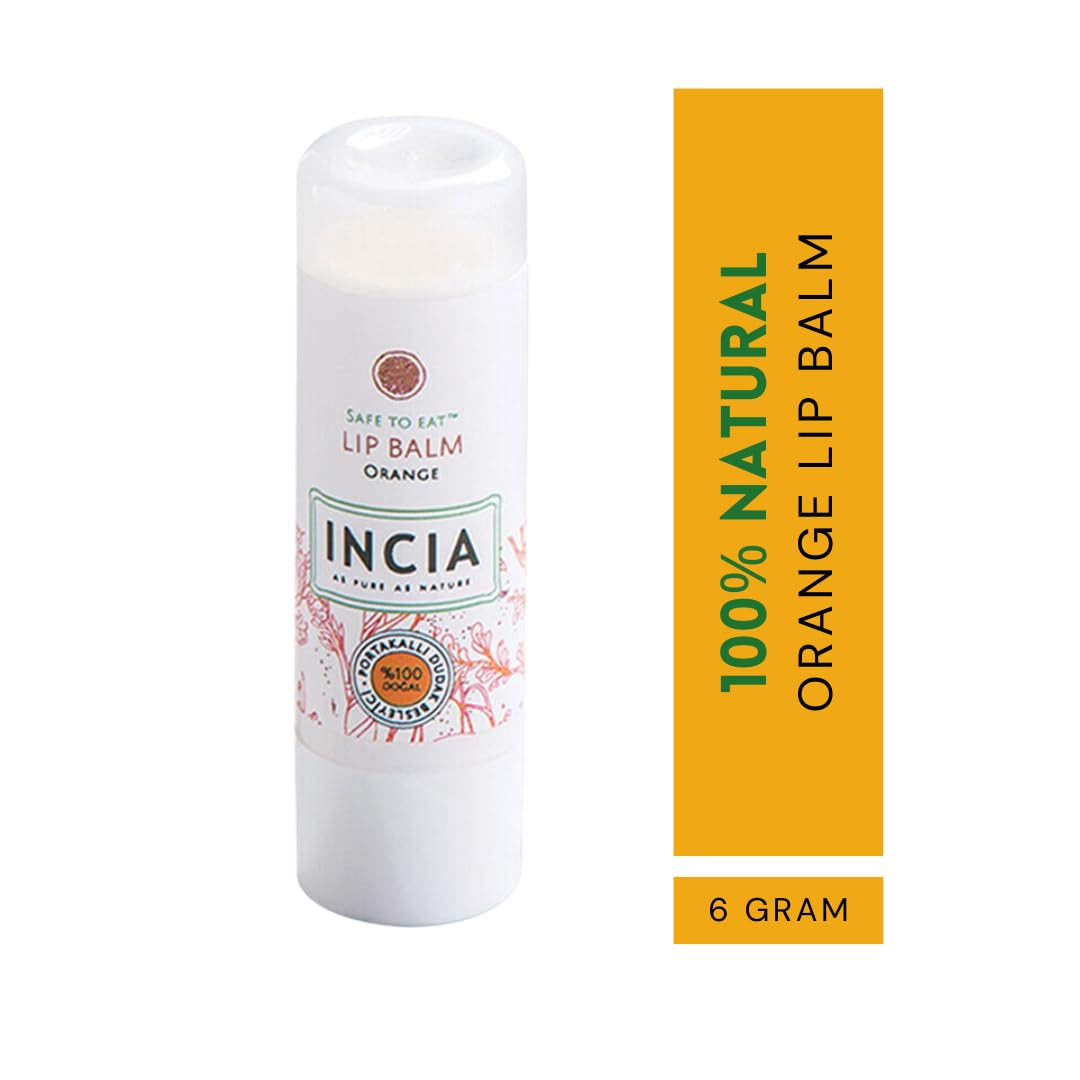 INCIA%100 Doğal Dudak Besleyici Portakal Bitkisel Nemlendirici Dudak Bakım Kremi 6 gr
