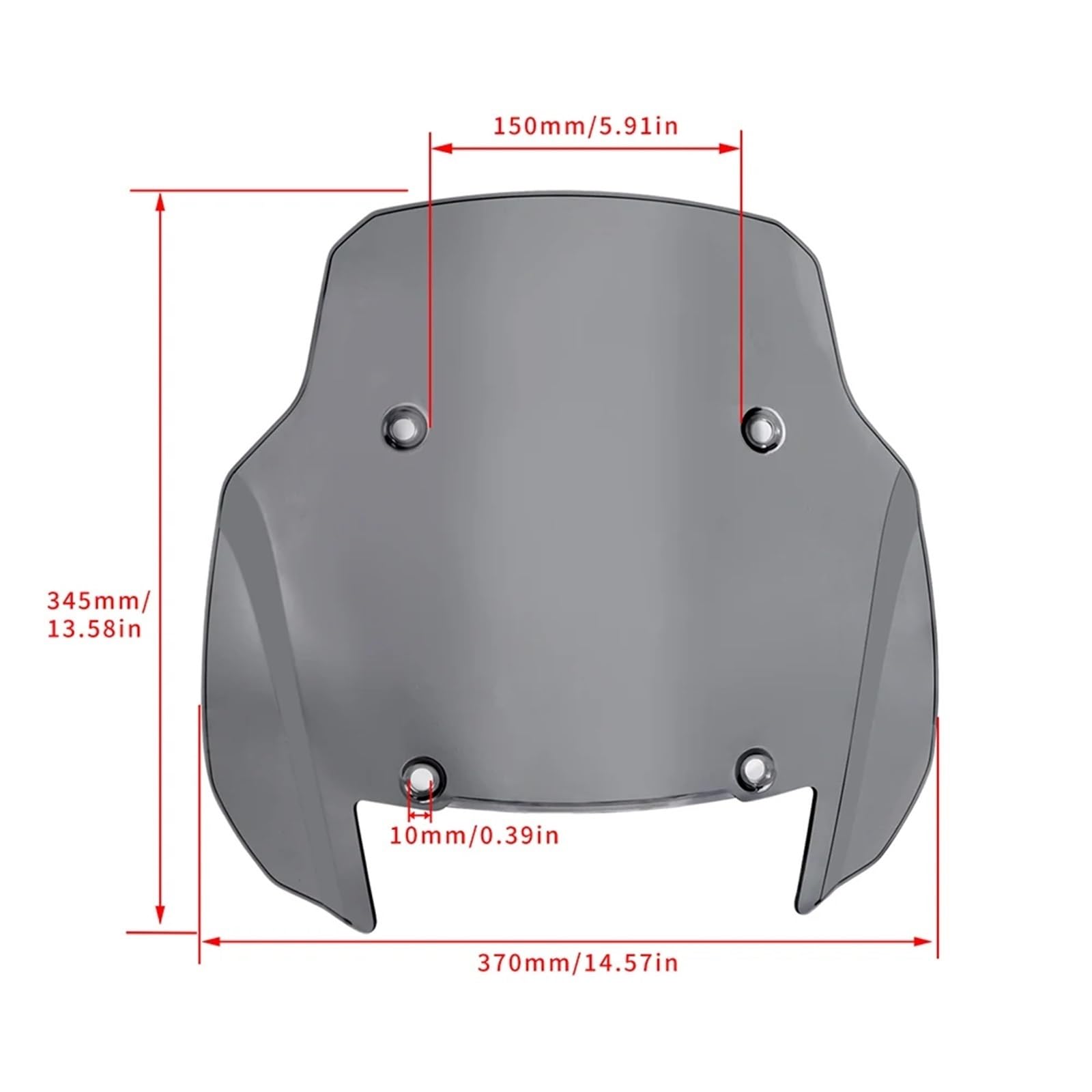 Parabrezza Moto Spoiler Deflettore antivento per parabrezza da 11" in plastica ABS per moto, fumé/trasparente, per Harley Pan America 1250 1250S ADV 2021-2022(Smoke)