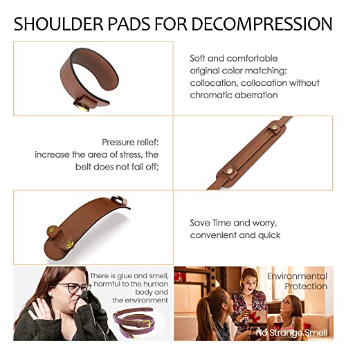 Vachetta Leather Adjustable Replacement Strap and Shoulder Strap Pad Set for Crossbody Shoulder Bag Handbag Felt Bag Fits can perfectly match various types of bags Caramel Colour (box and dust bag)3