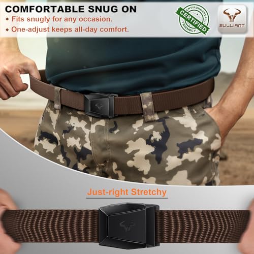Image of BULLIANT Men Tractical Belt,Stretch Western Rigger Web Belt For Cowboy Military Heavy Duty Hiking Hunting 1.5 inch-Cut For Fit